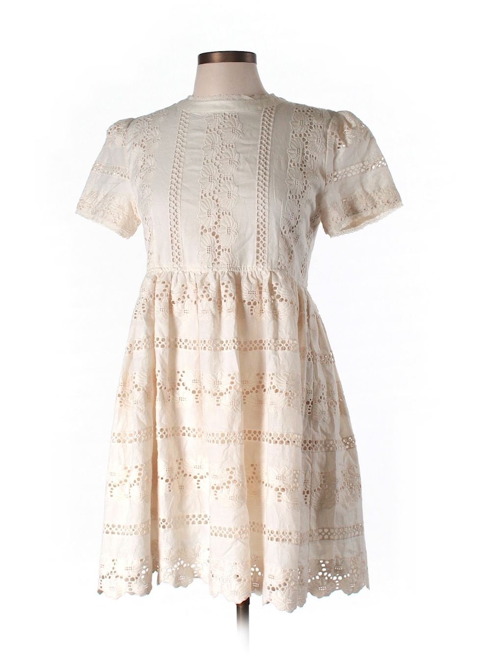 Women's Classic Cream Eyelet Dolly Dress